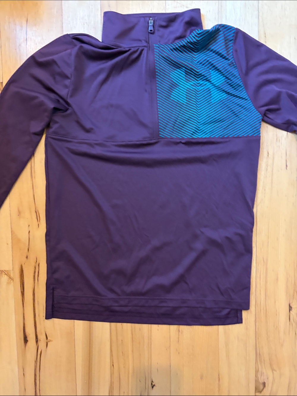 Under Armour Plum Quarter-Zip with Teal Chest Panel